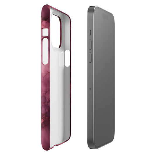 Bordeaux Pink | Dark Pink Marble iPhone Case