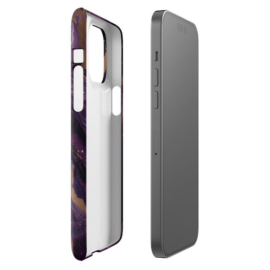 Eclipse | Black Purple & Gold Marble iPhone Case