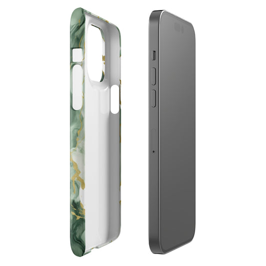 Matcha | Dark Green & Gold iPhone Case