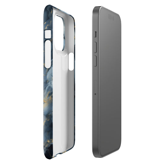 Nightstorm | Dark Blue & Gold Marble iPhone Case
