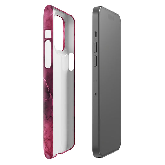 Noir Pink | Dark Pink Marble Design iPhone Case