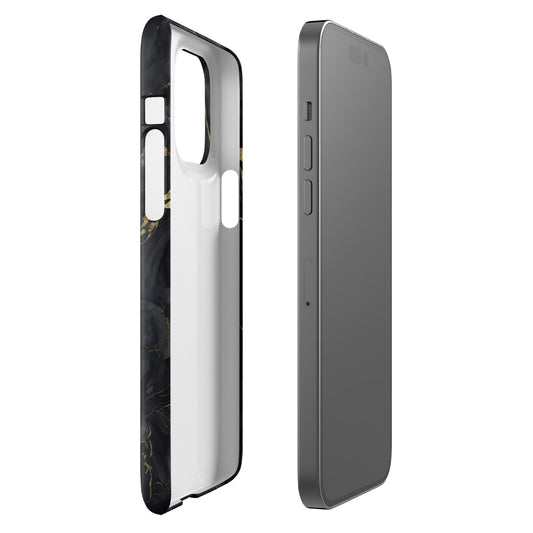 Obsidian Aurum | Black & Gold Marble Design iPhone Case