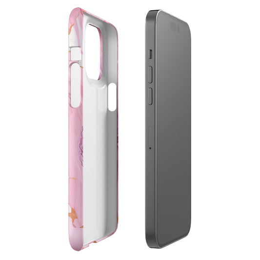 Petal Veins | Pink Marble Color Design iPhone Case
