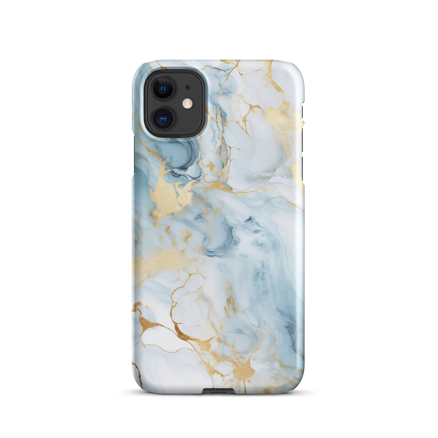 Angel Mist | White & Light Blue Gold Marble iPhone Case