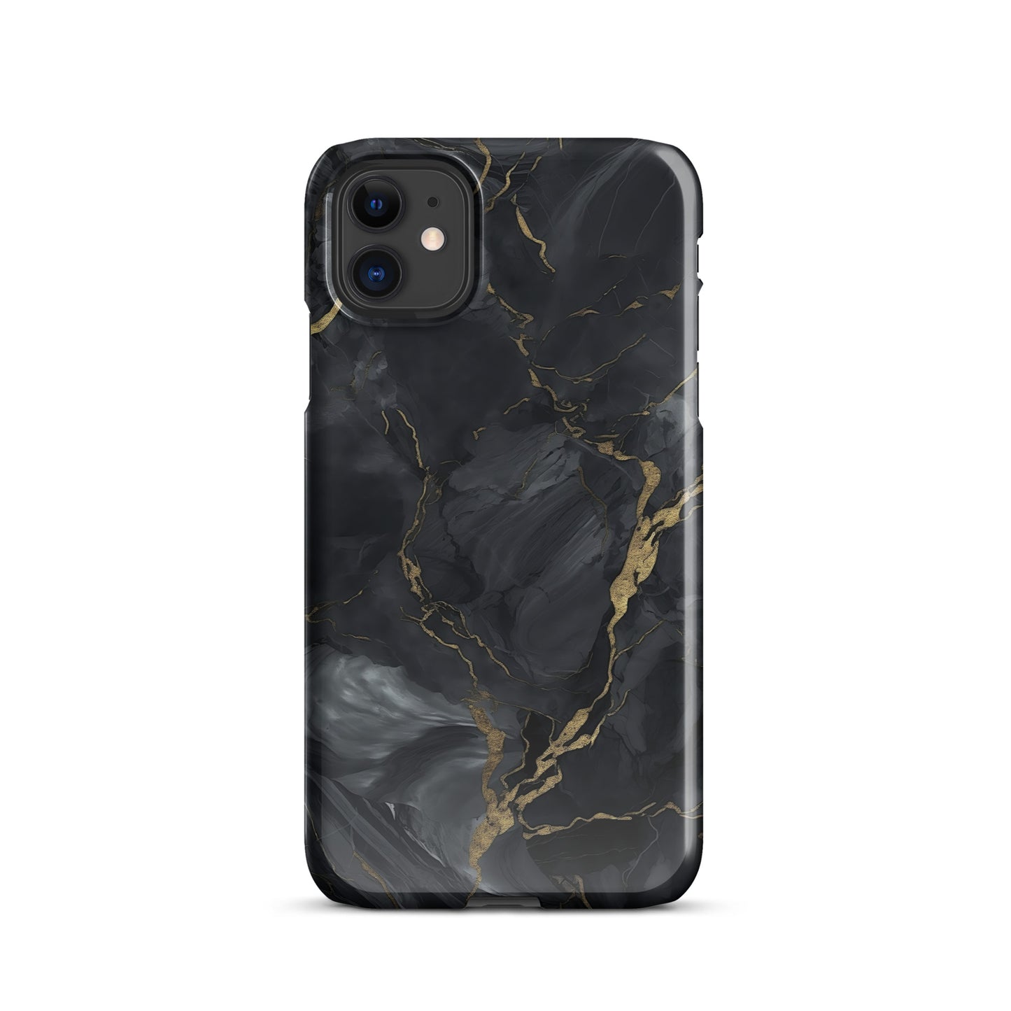 Obsidian Aurum | Black & Gold Marble Design iPhone Case