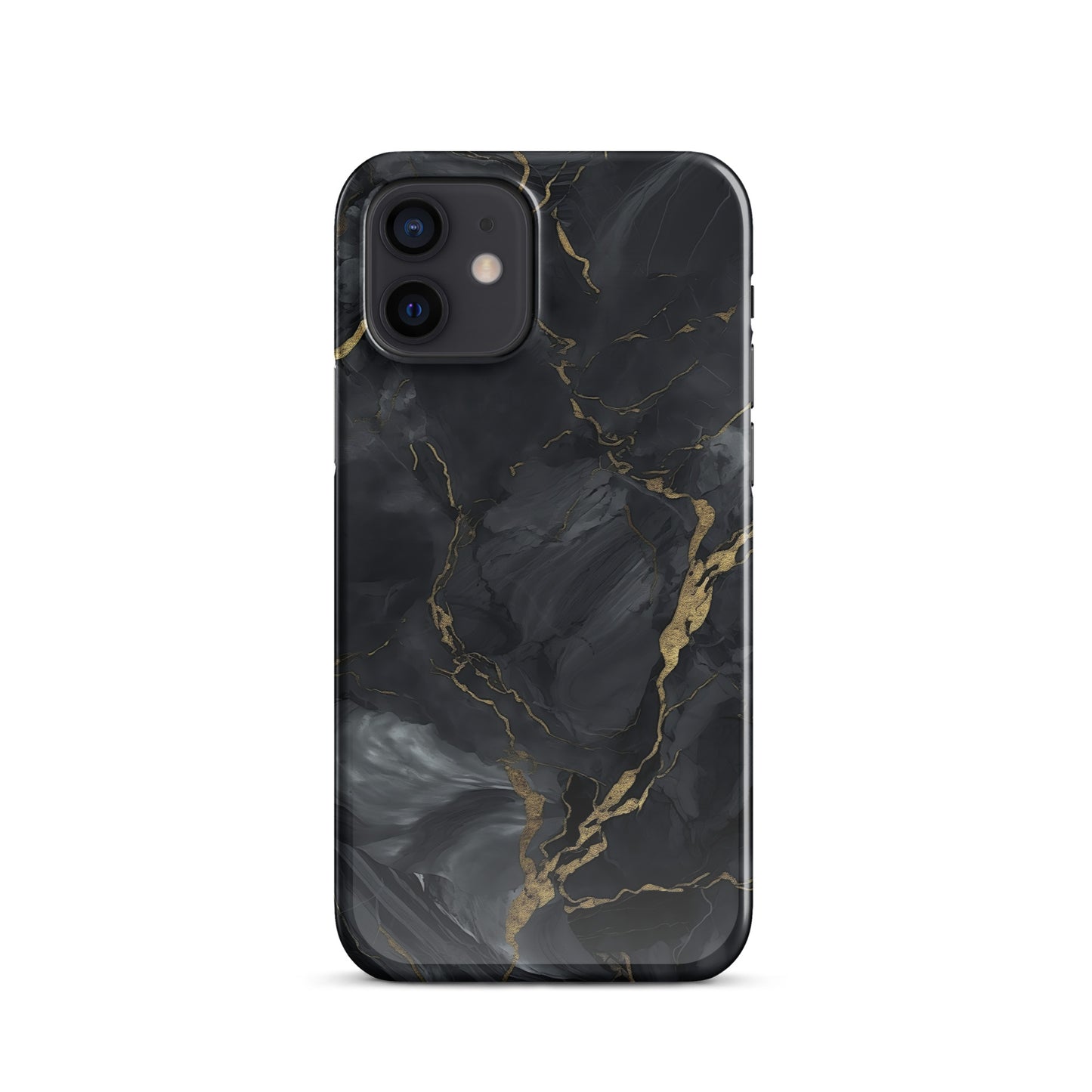 Obsidian Aurum | Black & Gold Marble Design iPhone Case
