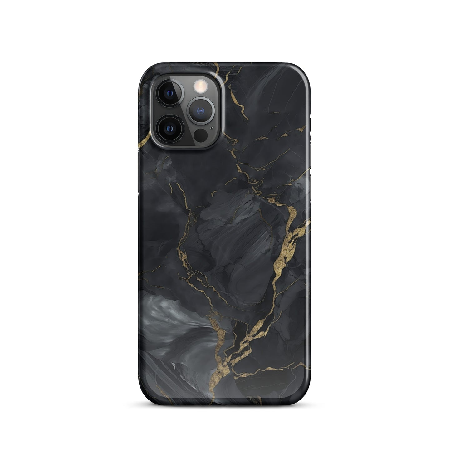 Obsidian Aurum | Black & Gold Marble Design iPhone Case