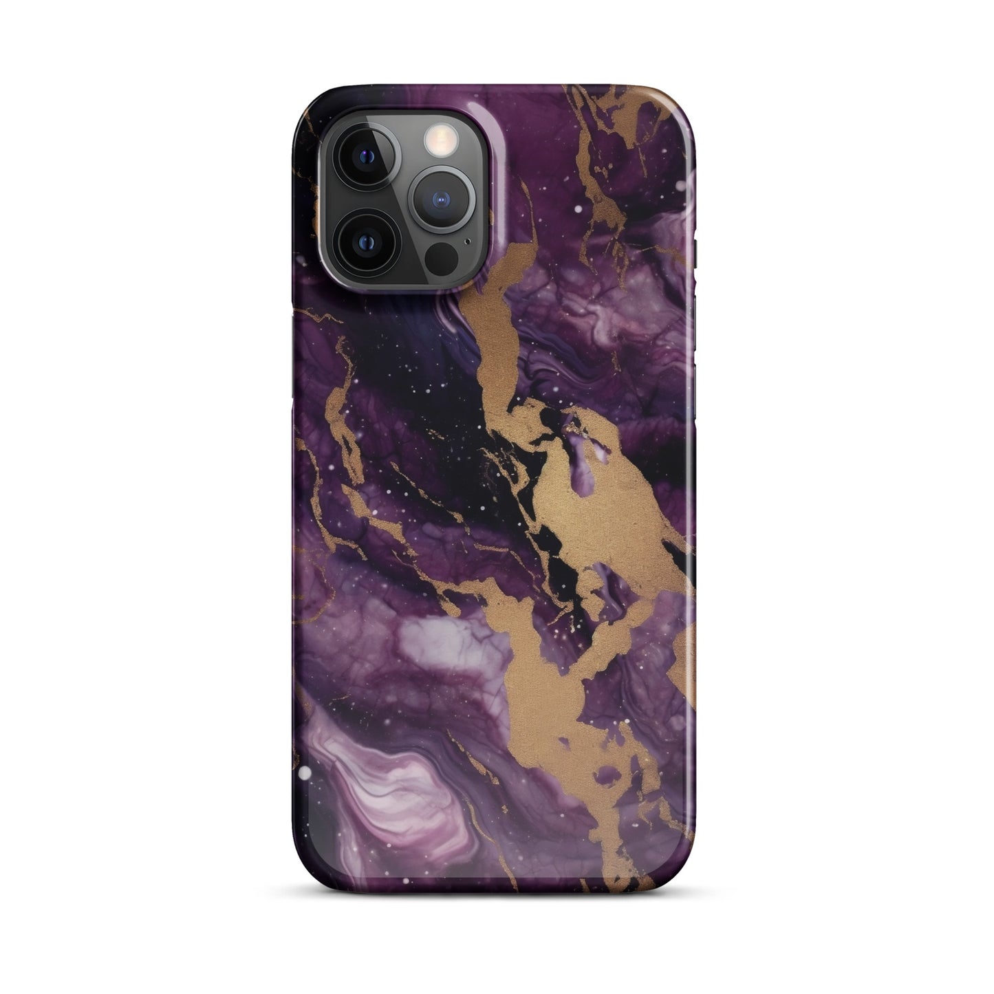 Eclipse | Black Purple & Gold Marble iPhone Case