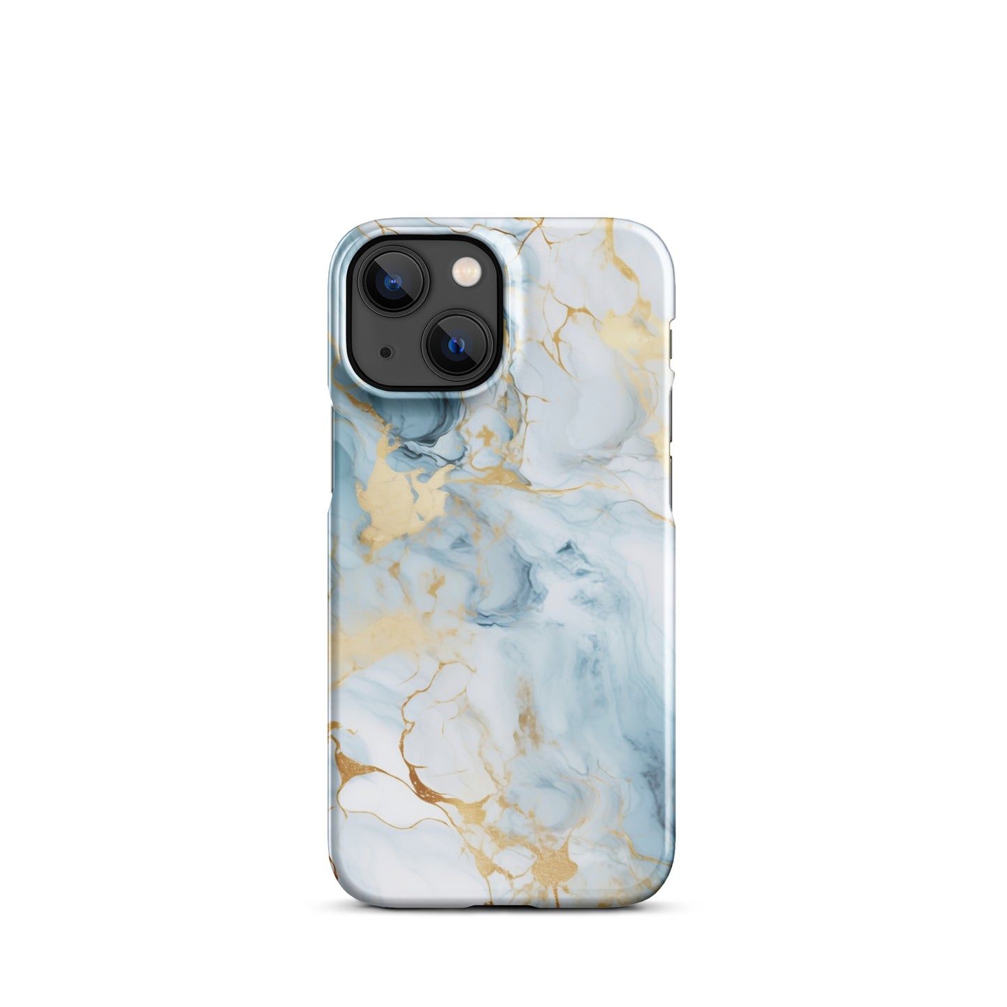 Angel Mist | White & Light Blue Gold Marble iPhone Case