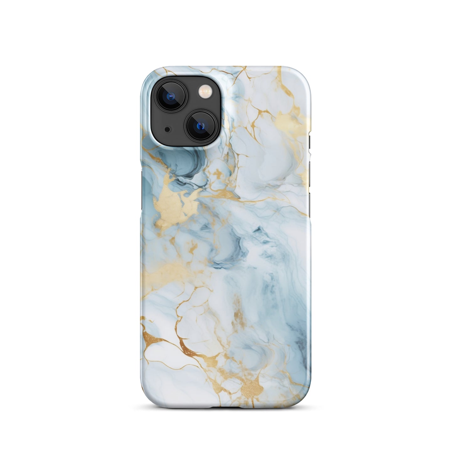 Angel Mist | White & Light Blue Gold Marble iPhone Case