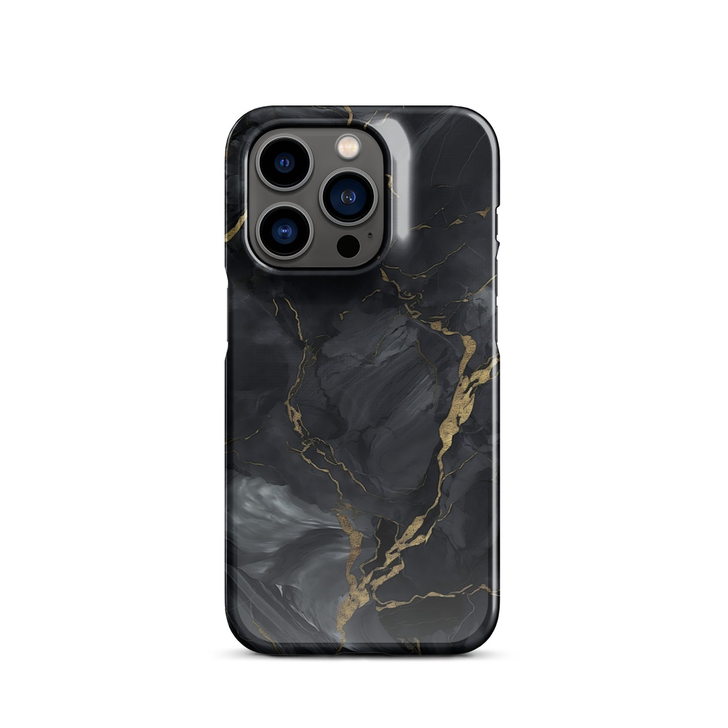 Obsidian Aurum | Black & Gold Marble Design iPhone Case