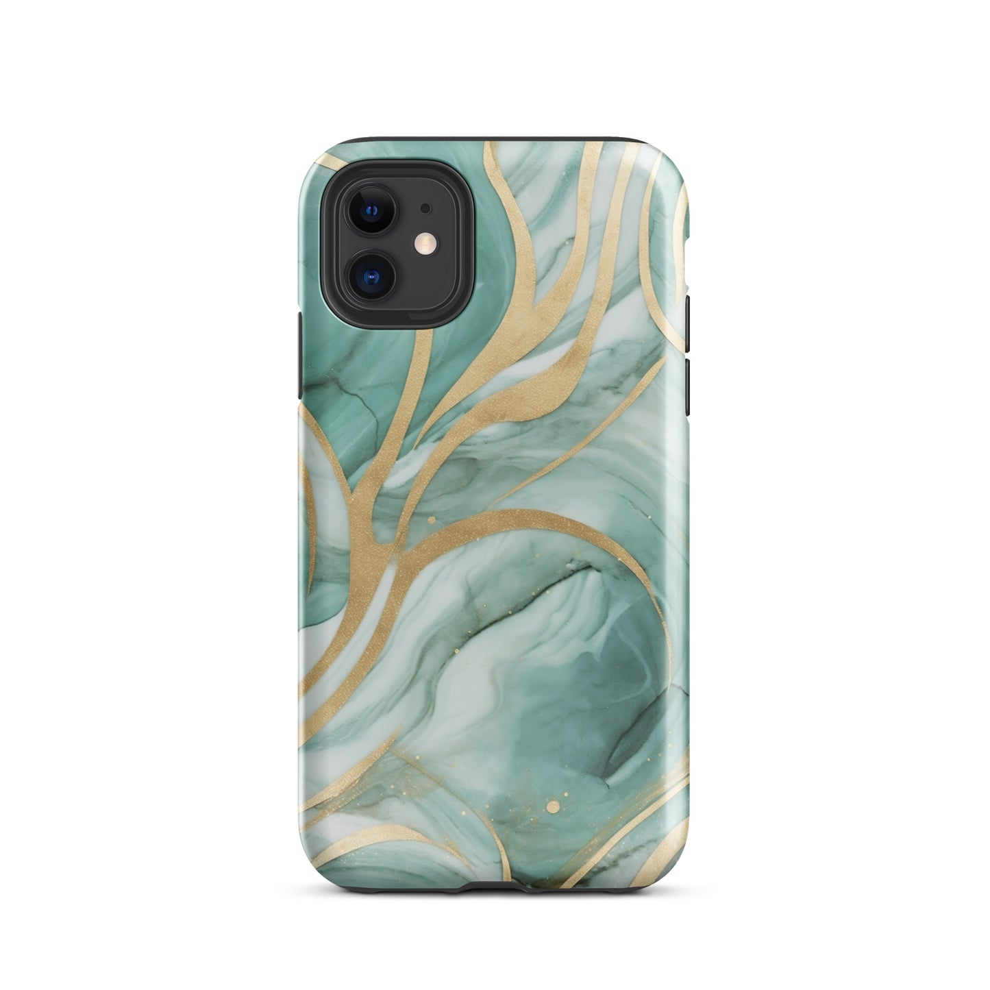 Mint Latte | Green & Gold Tough iPhone Case