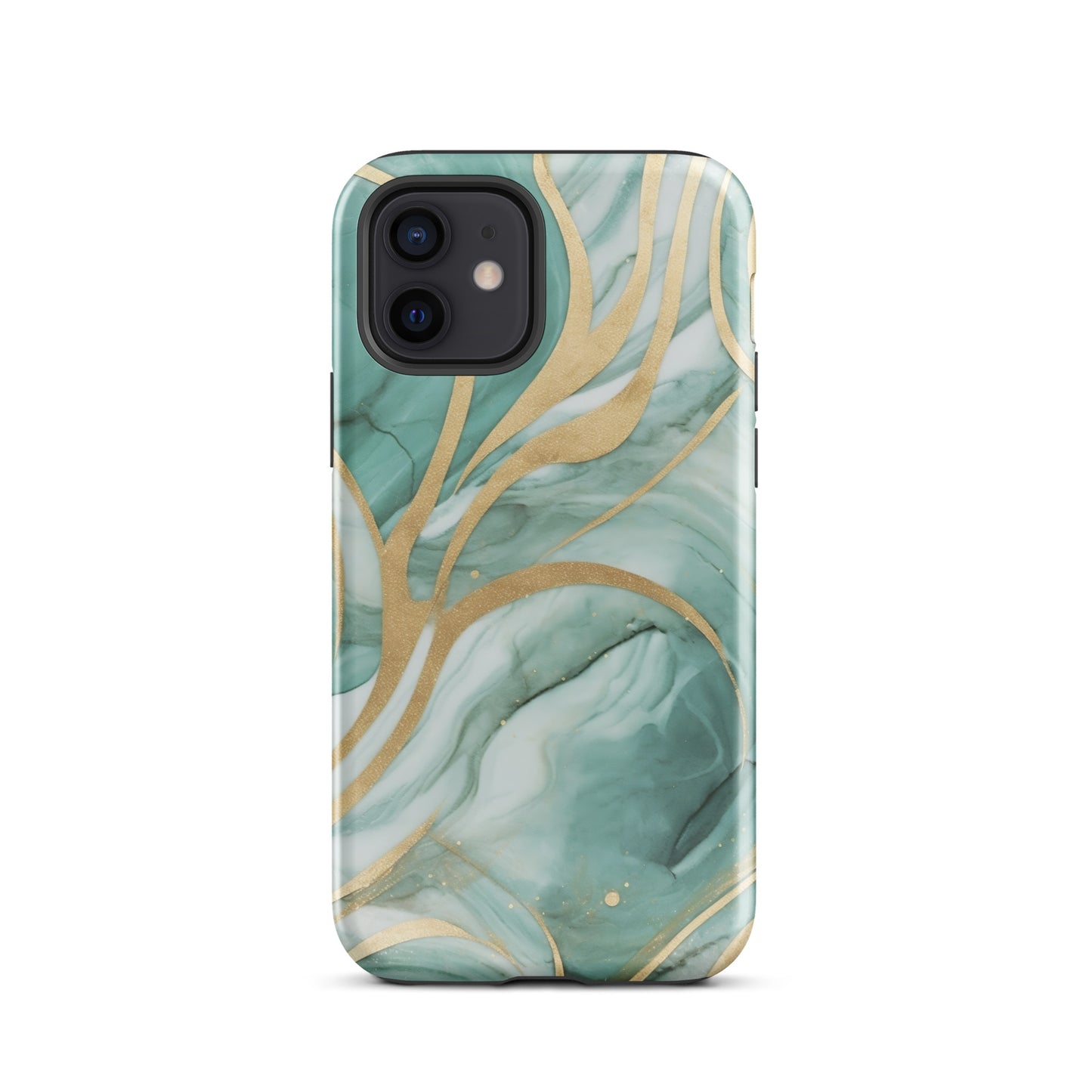 Mint Latte | Green & Gold Tough iPhone Case