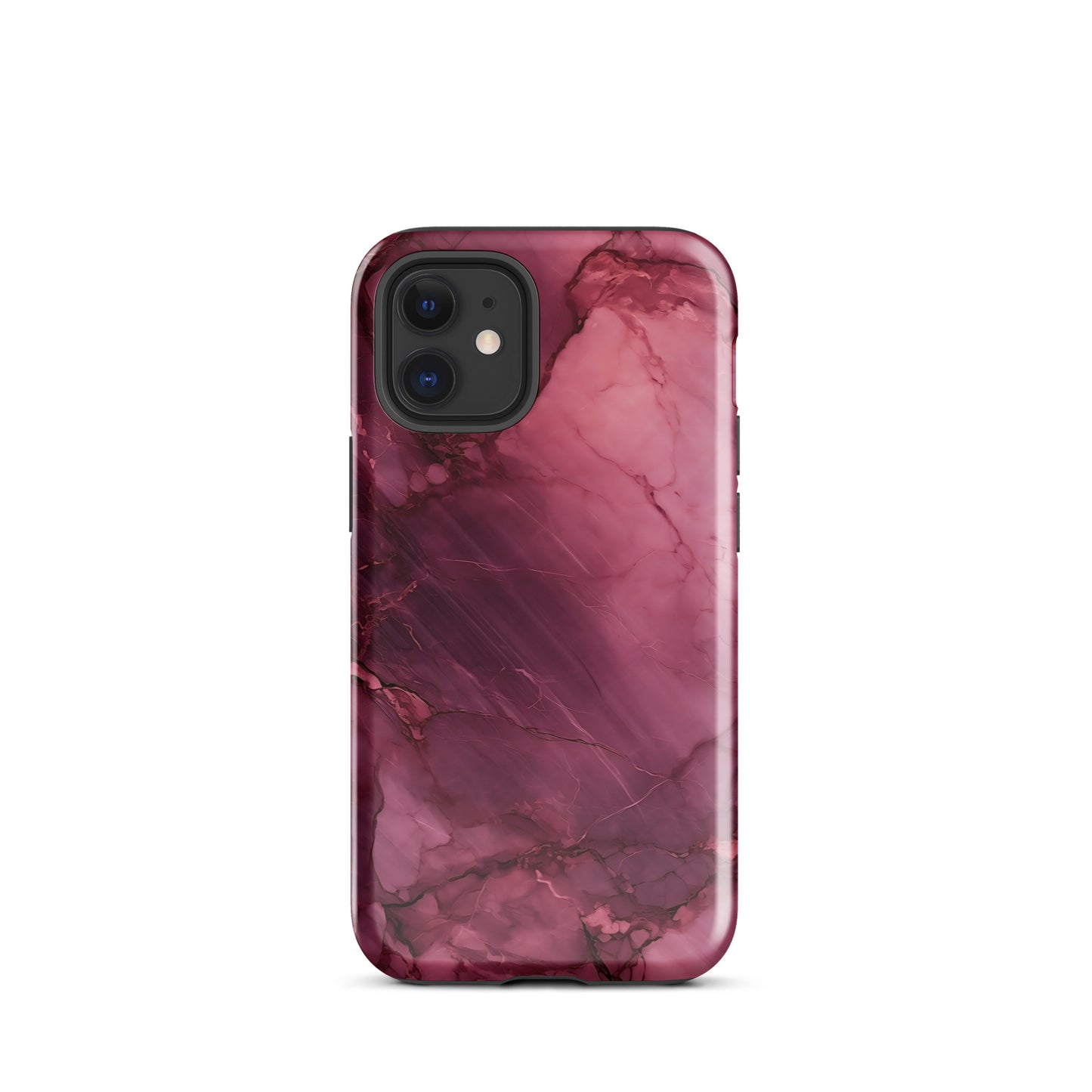 Bordeaux Pink | Dark Pink Marble Tough iPhone Case
