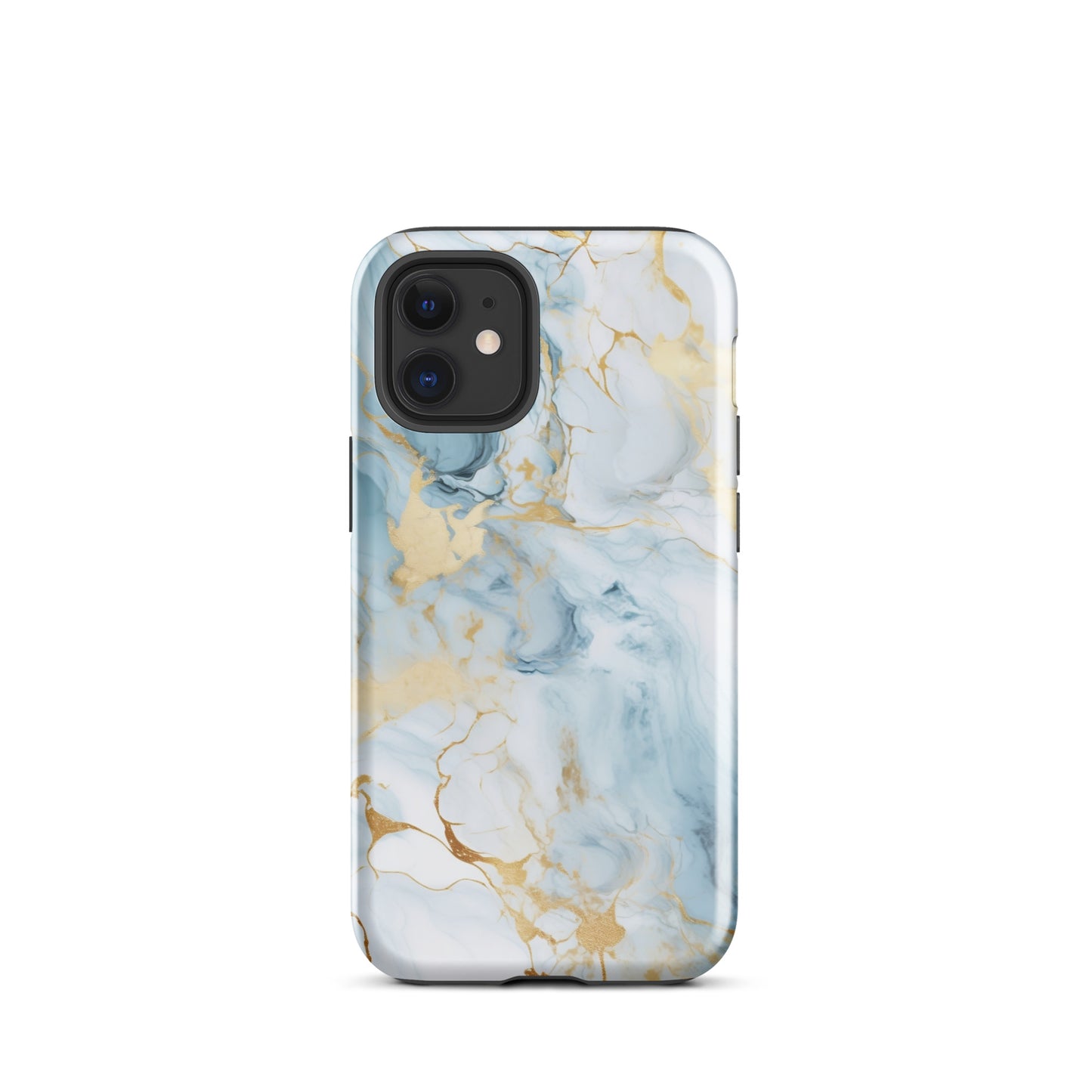 Angel Mist | White & Light Blue Gold Marble Tough iPhone Case
