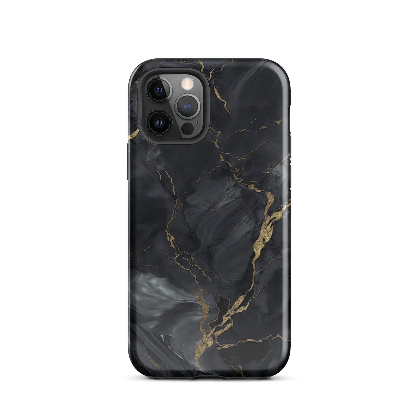 Obsidian Aurum | Black & Gold Marble Design Tough iPhone Case