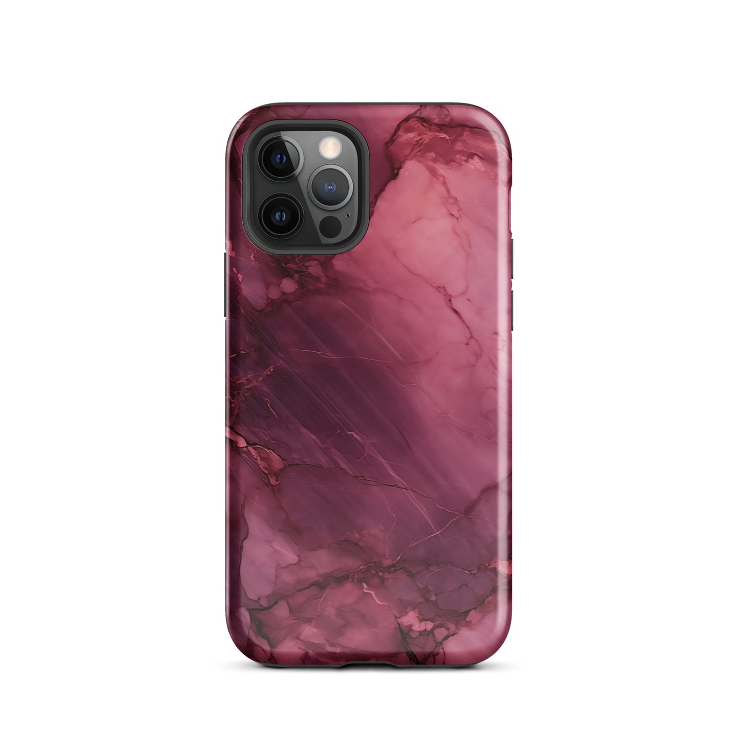 Bordeaux Pink | Dark Pink Marble Tough iPhone Case