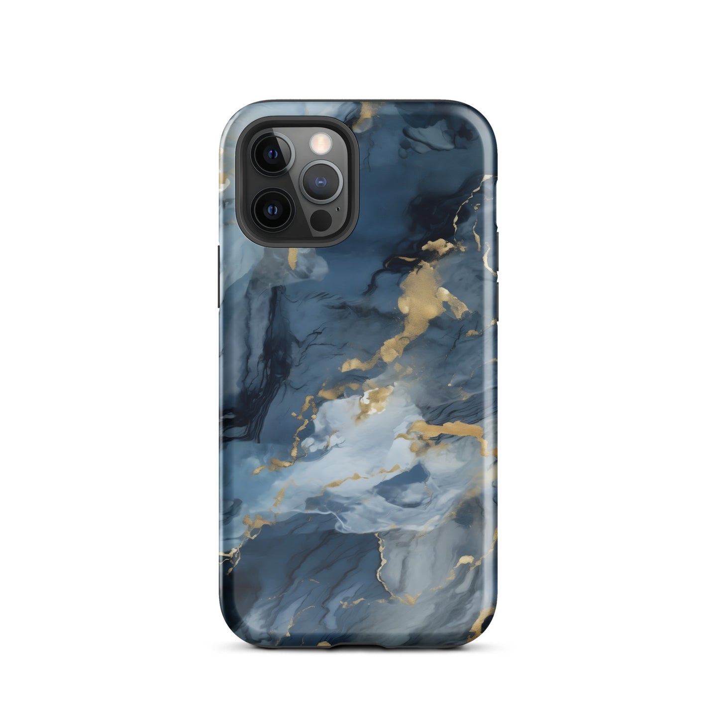 Nightstorm | Dark Blue & Gold Marble Tough iPhone Case
