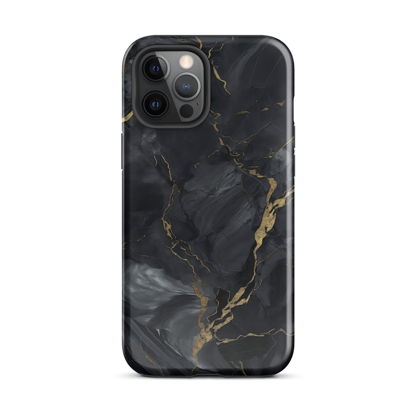 Obsidian Aurum | Black & Gold Marble Design Tough iPhone Case