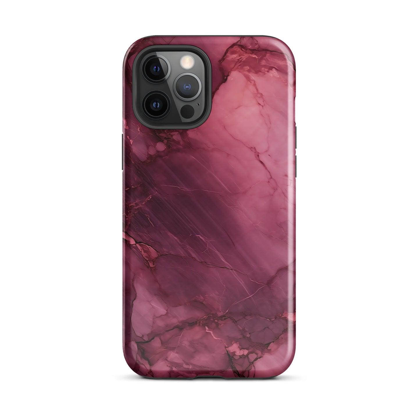 Bordeaux Pink | Dark Pink Marble Tough iPhone Case