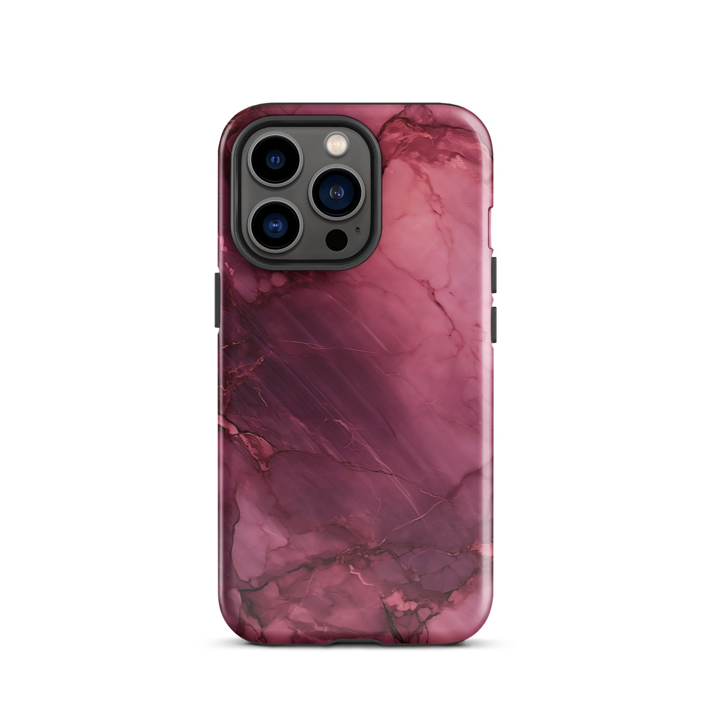 Bordeaux Pink | Dark Pink Marble Tough iPhone Case
