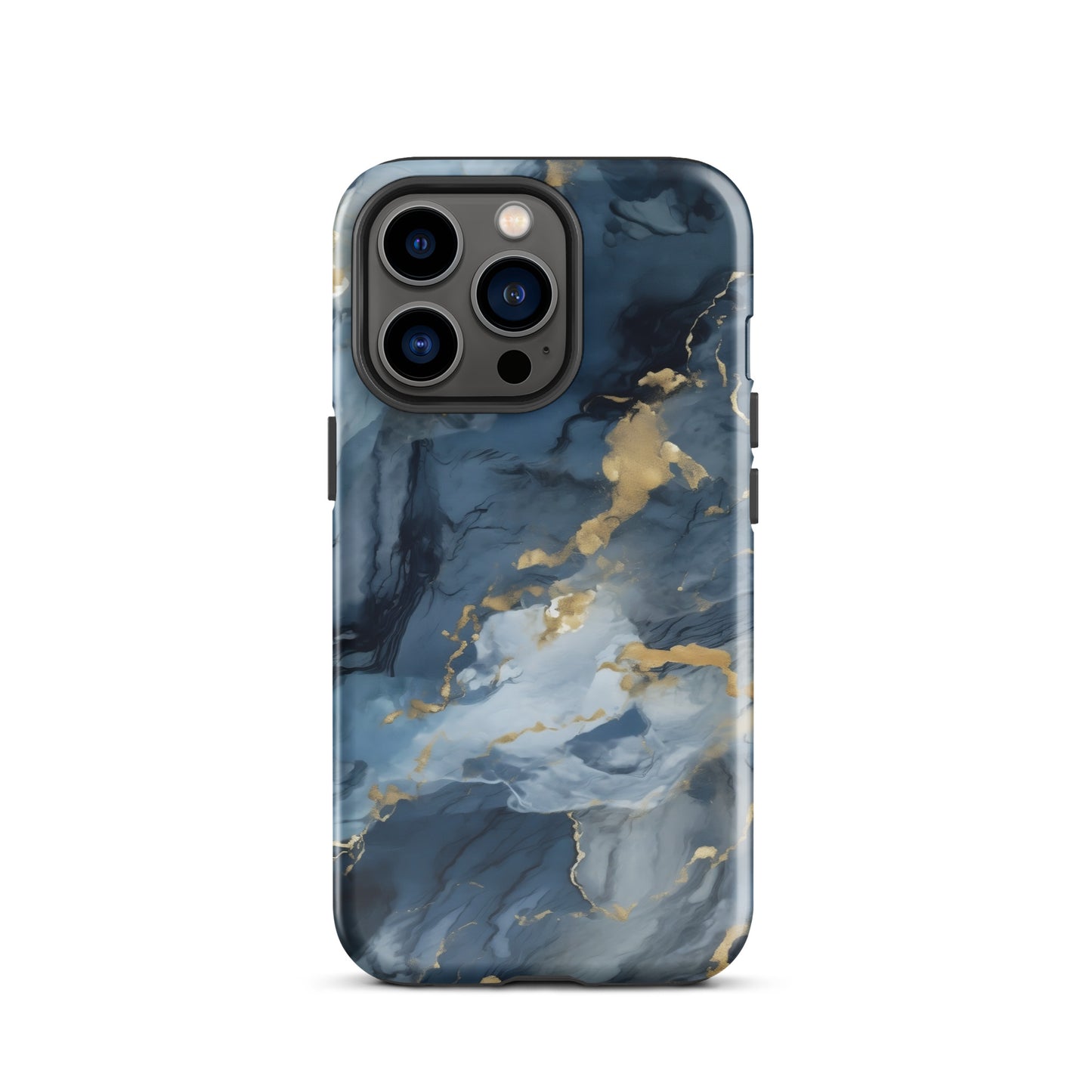 Nightstorm | Dark Blue & Gold Marble Tough iPhone Case