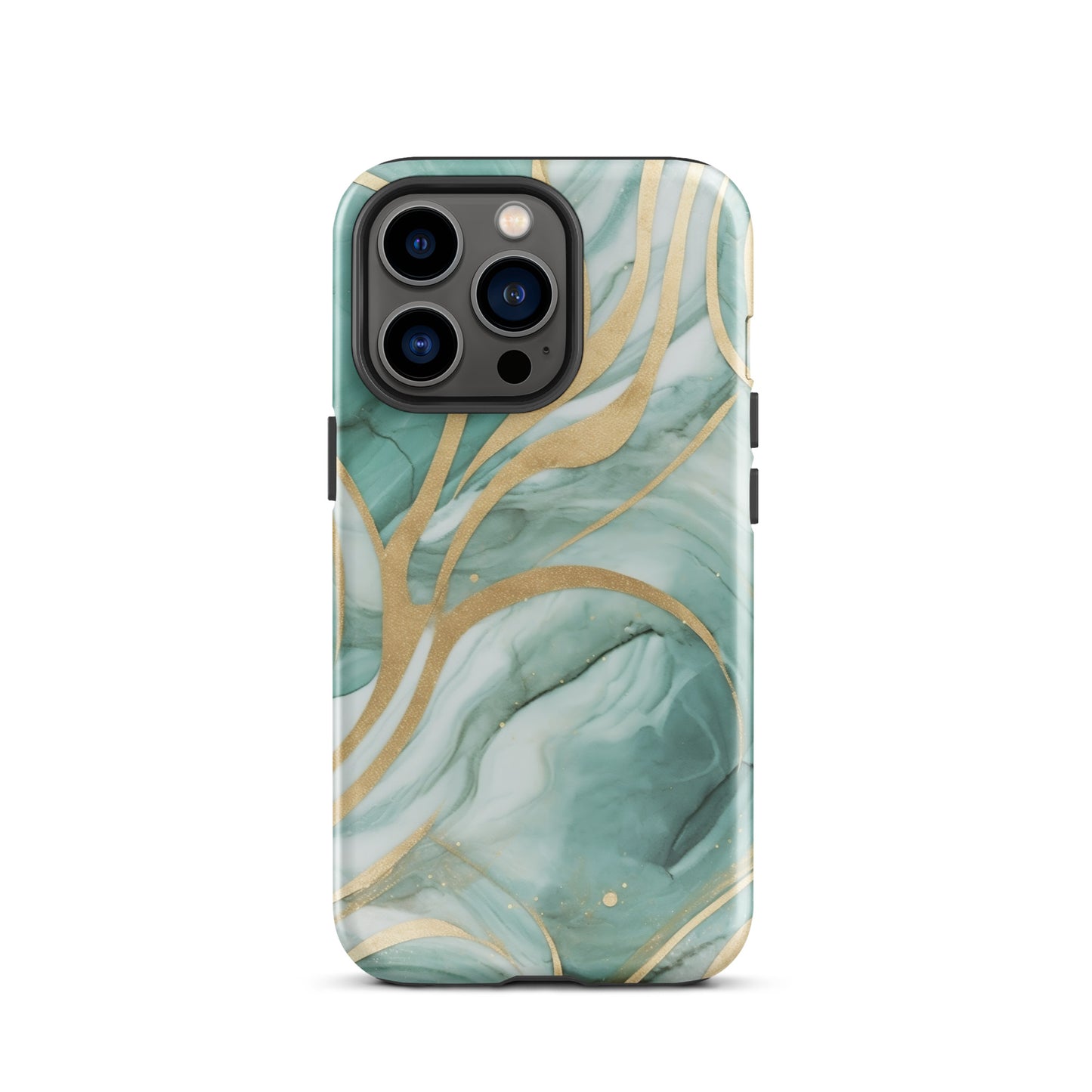 Mint Latte | Green & Gold Tough iPhone Case