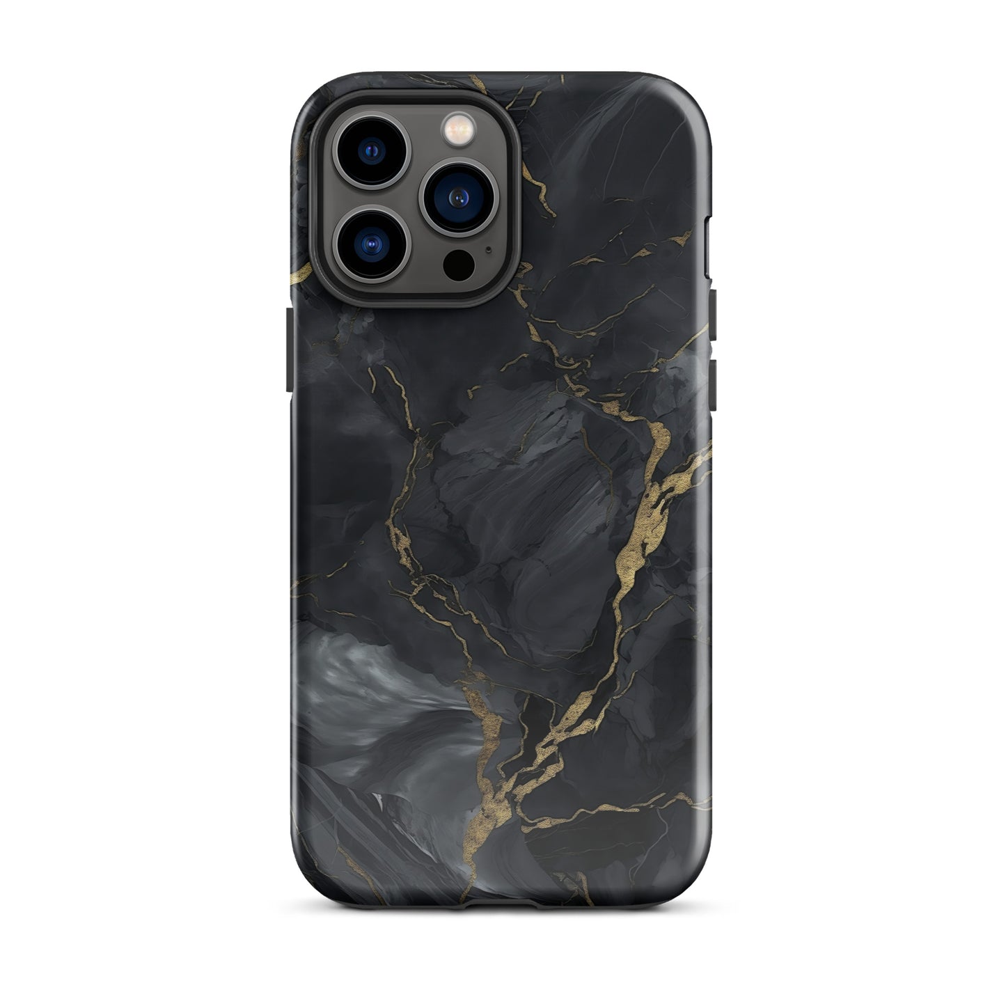 Obsidian Aurum | Black & Gold Marble Design Tough iPhone Case