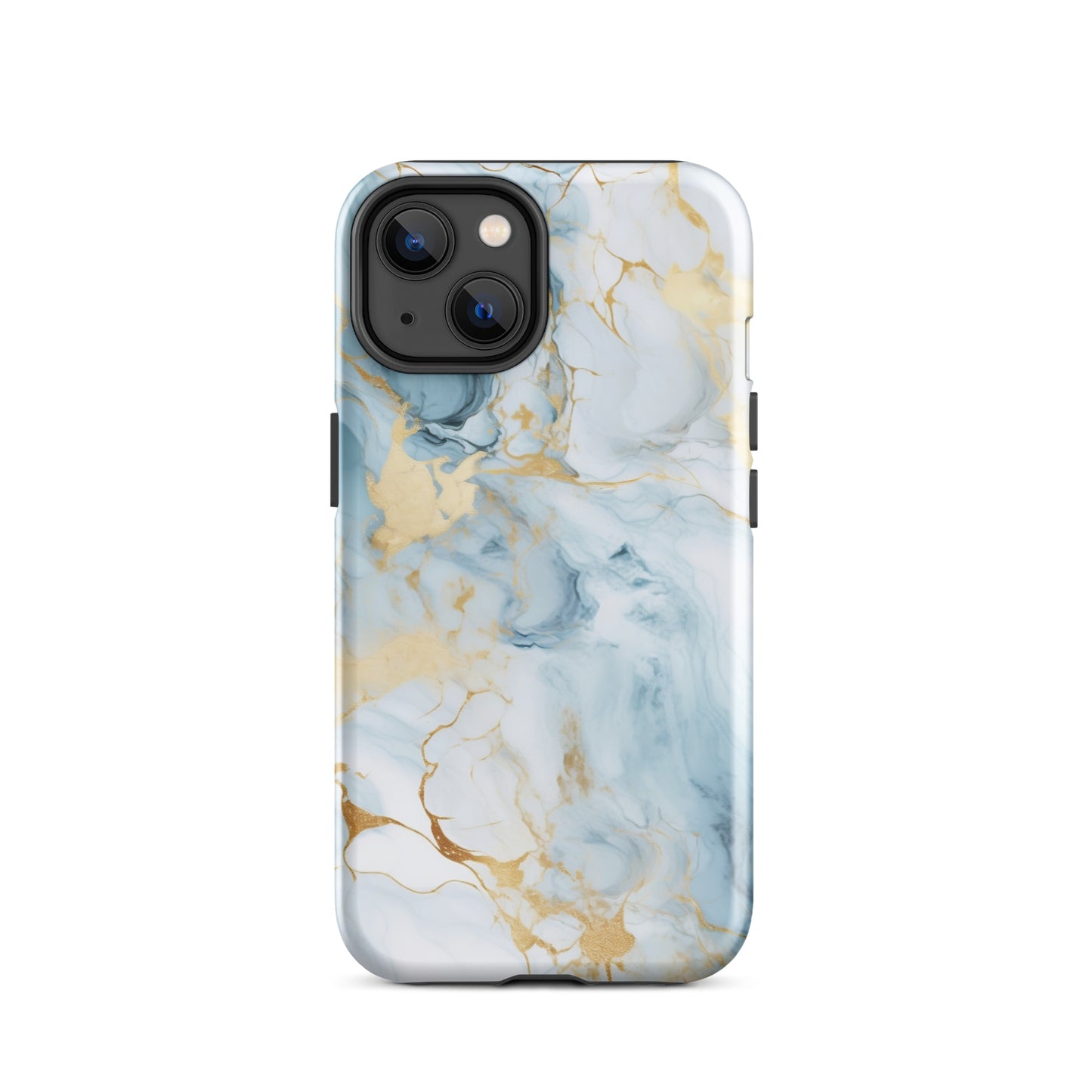 Angel Mist | White & Light Blue Gold Marble Tough iPhone Case