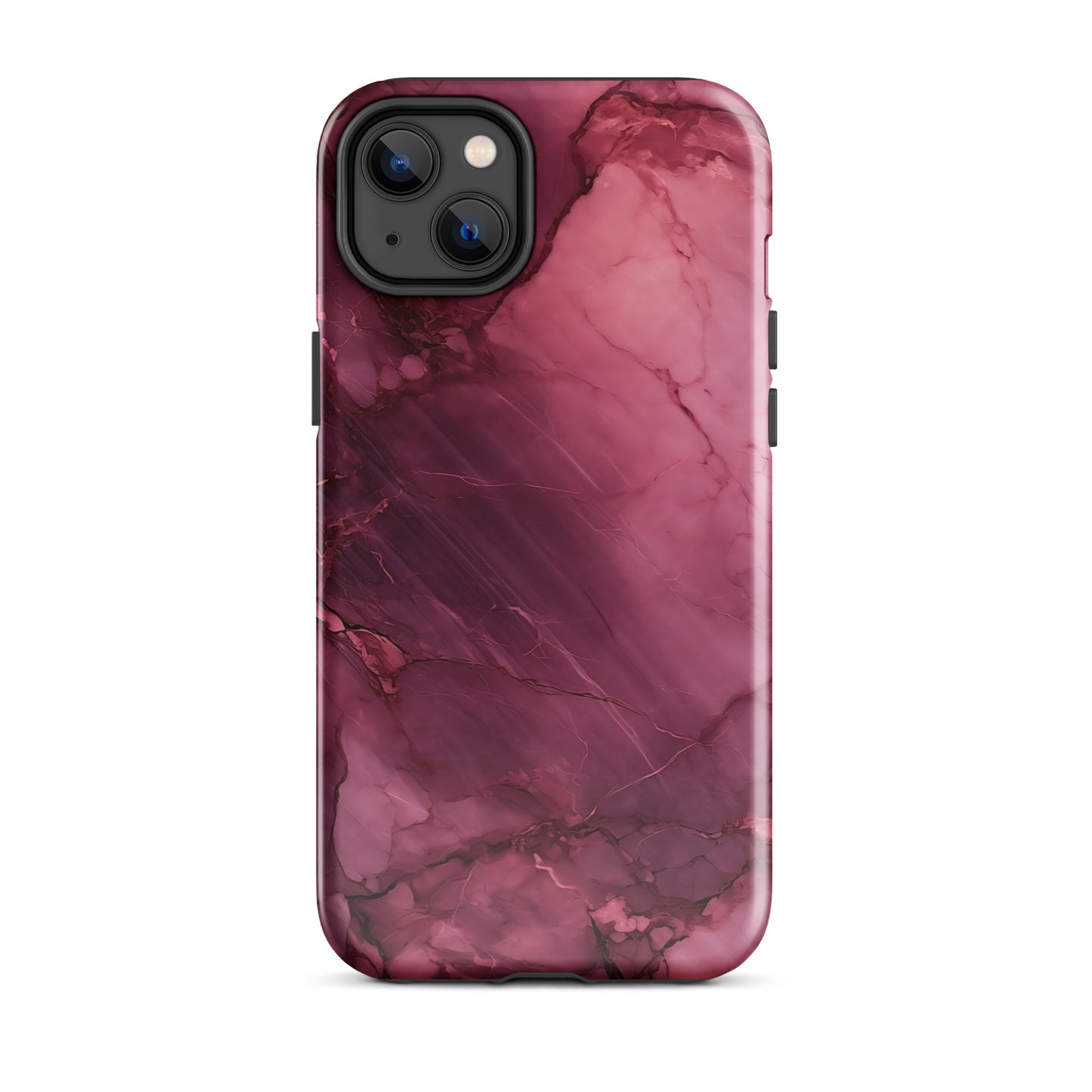 Bordeaux Pink | Dark Pink Marble Tough iPhone Case