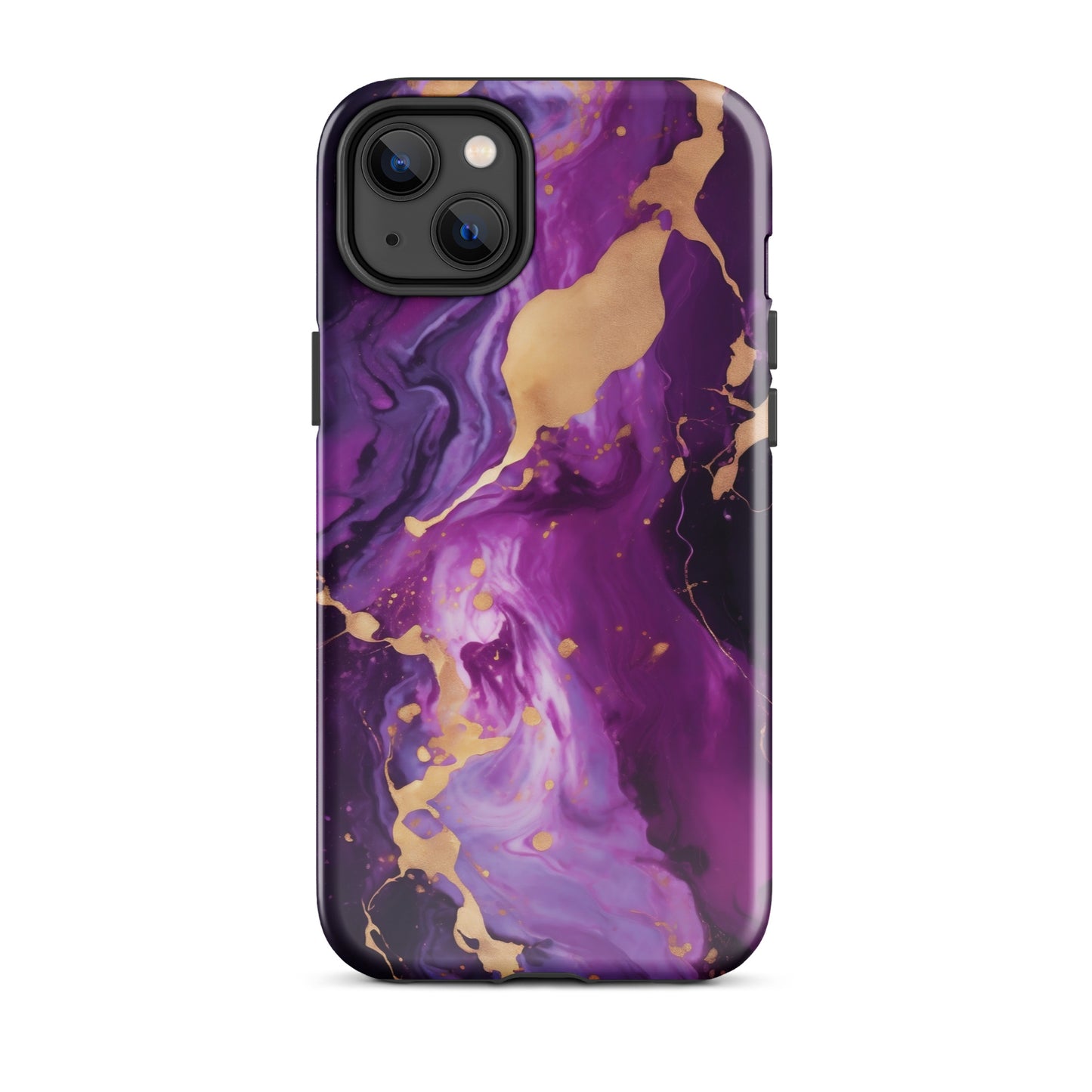 Abyss | Purple & Gold Marble Tough iPhone Case