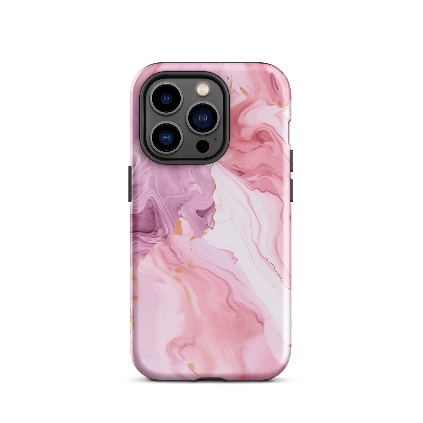 Petal Veins | Pink Marble Color Designs Tough iPhone Case