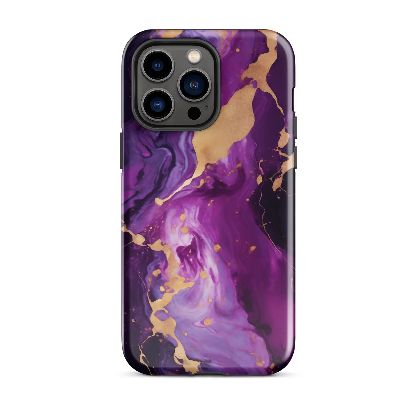 Abyss | Purple & Gold Marble Tough iPhone Case