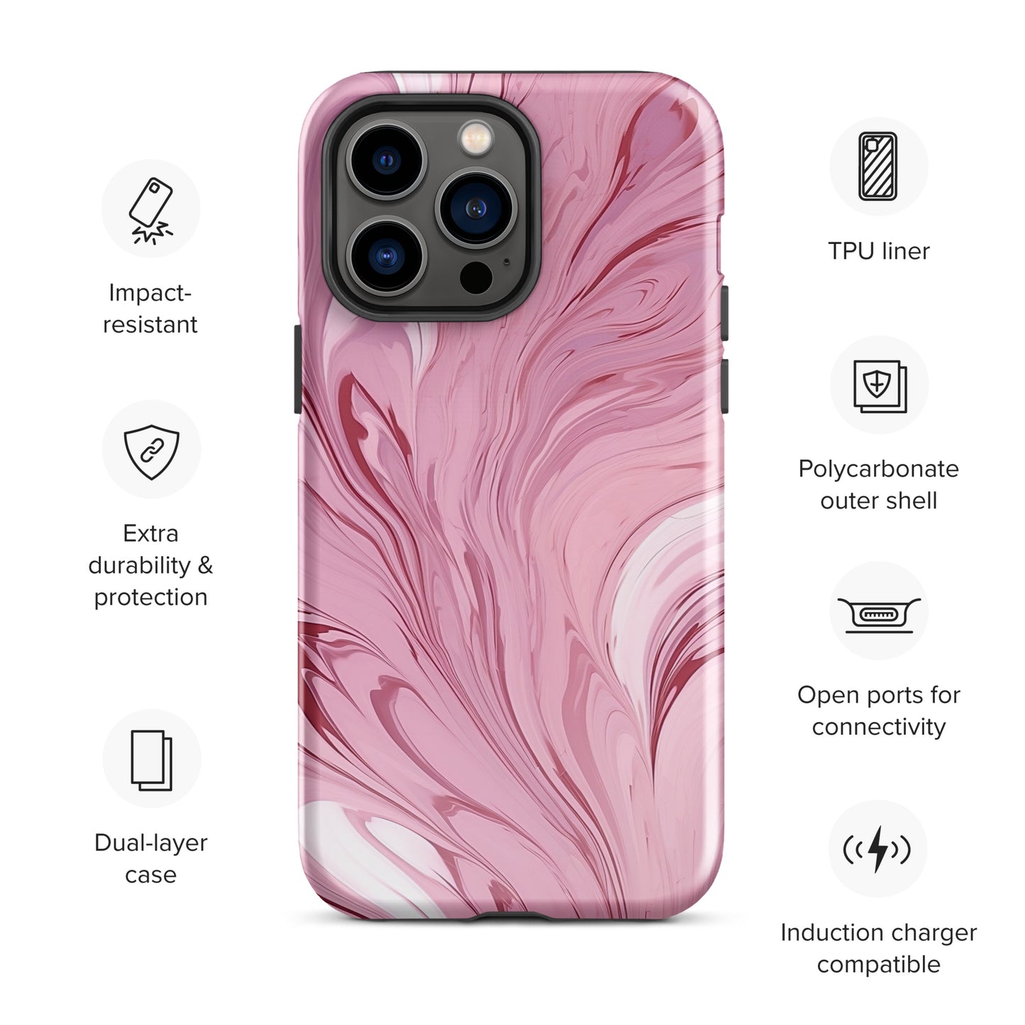 Pink Mélange | Blended Pink Design Tough iPhone Case