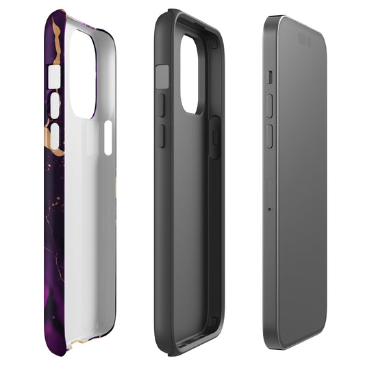 Abyss | Purple & Gold Marble Tough iPhone Case