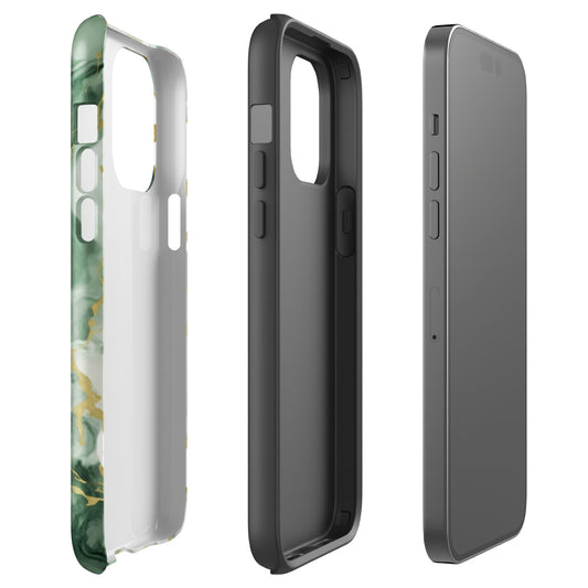 Matcha | Dark Green & Gold Tough iPhone Case