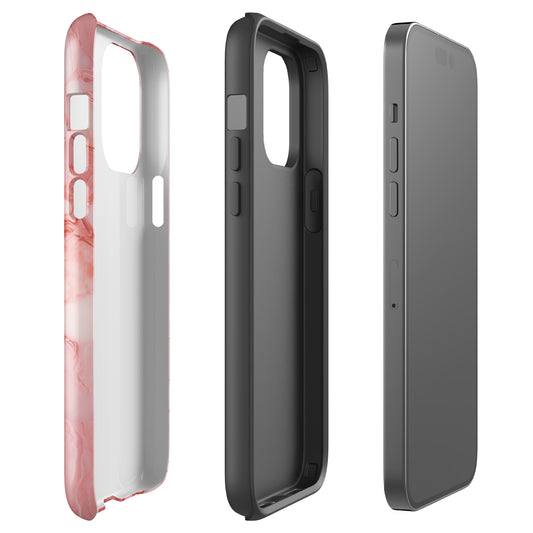 Coral Whispers | Pink & Coral Marble Design Tough iPhone Case