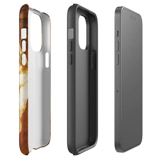 Geode Scale | Amber & Green Marble Tough iPhone Case