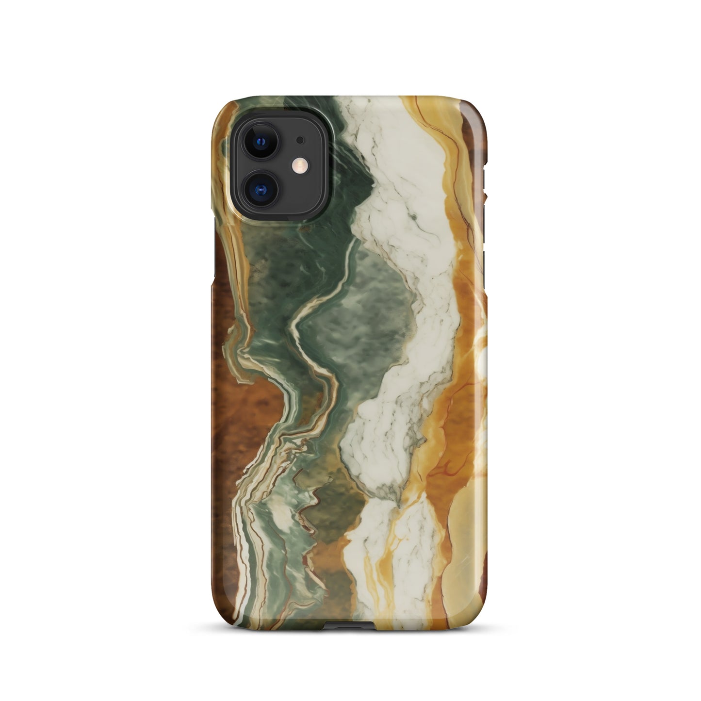 Geode Scale | Amber & Green Marble iPhone Case