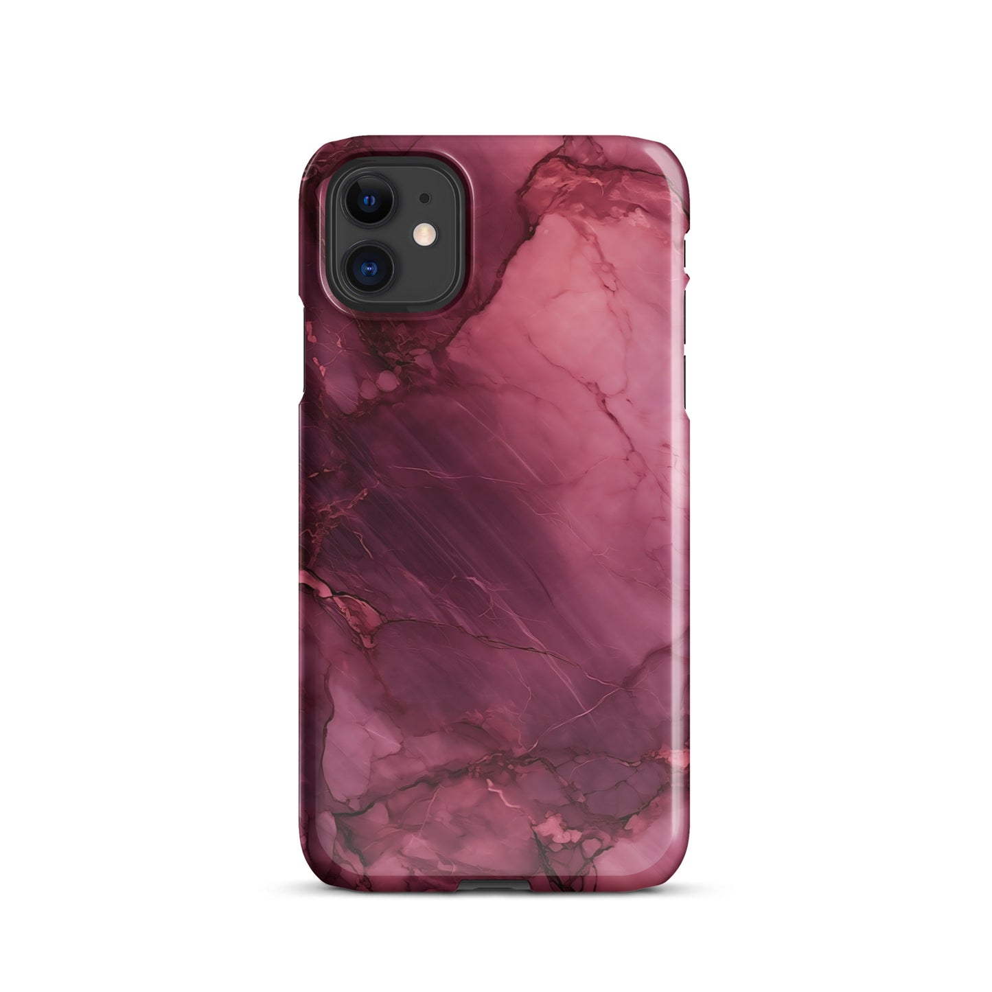 Bordeaux Pink | Dark Pink Marble iPhone Case