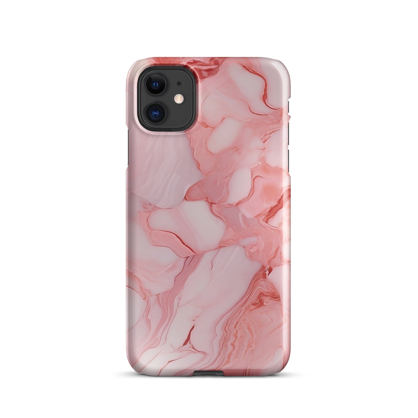 Coral Whispers | Pink & Coral Marble Design iPhone Case