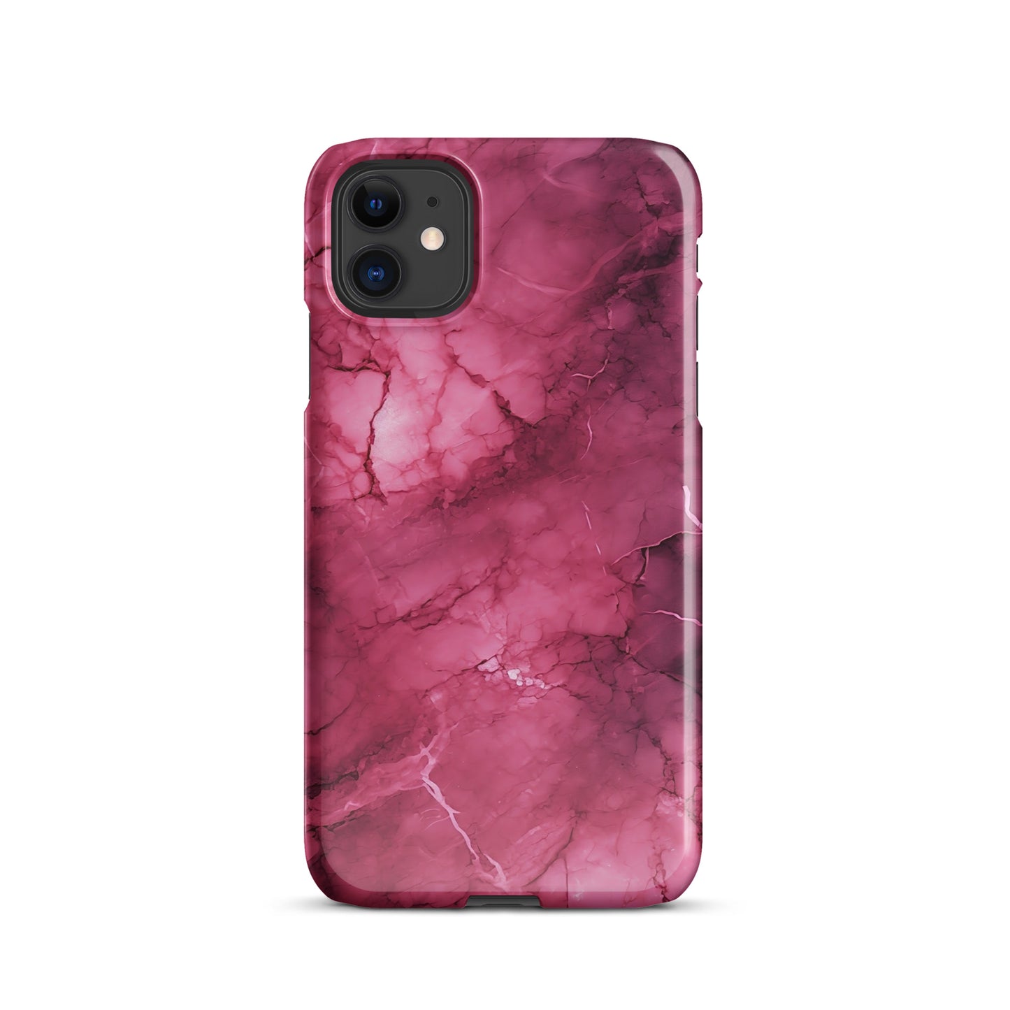 Noir Pink | Dark Pink Marble Design iPhone Case