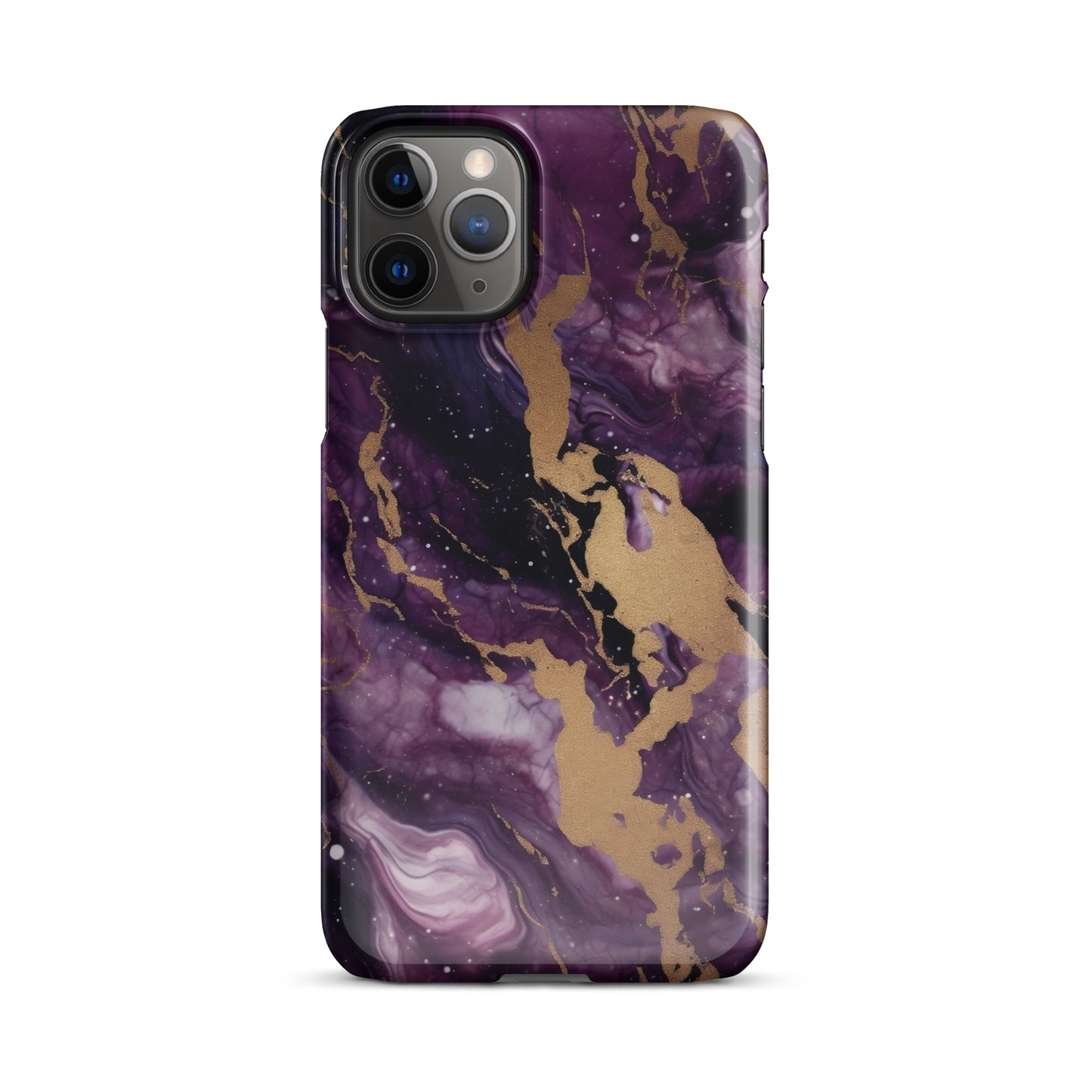 Eclipse | Black Purple & Gold Marble iPhone Case