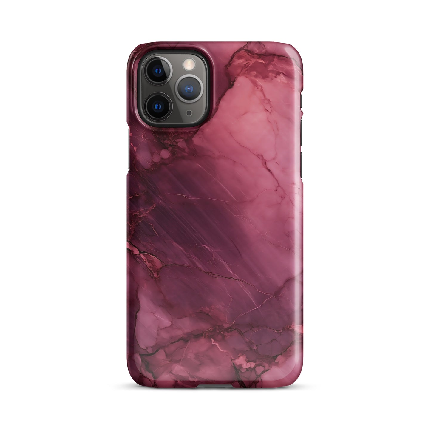 Bordeaux Pink | Dark Pink Marble iPhone Case