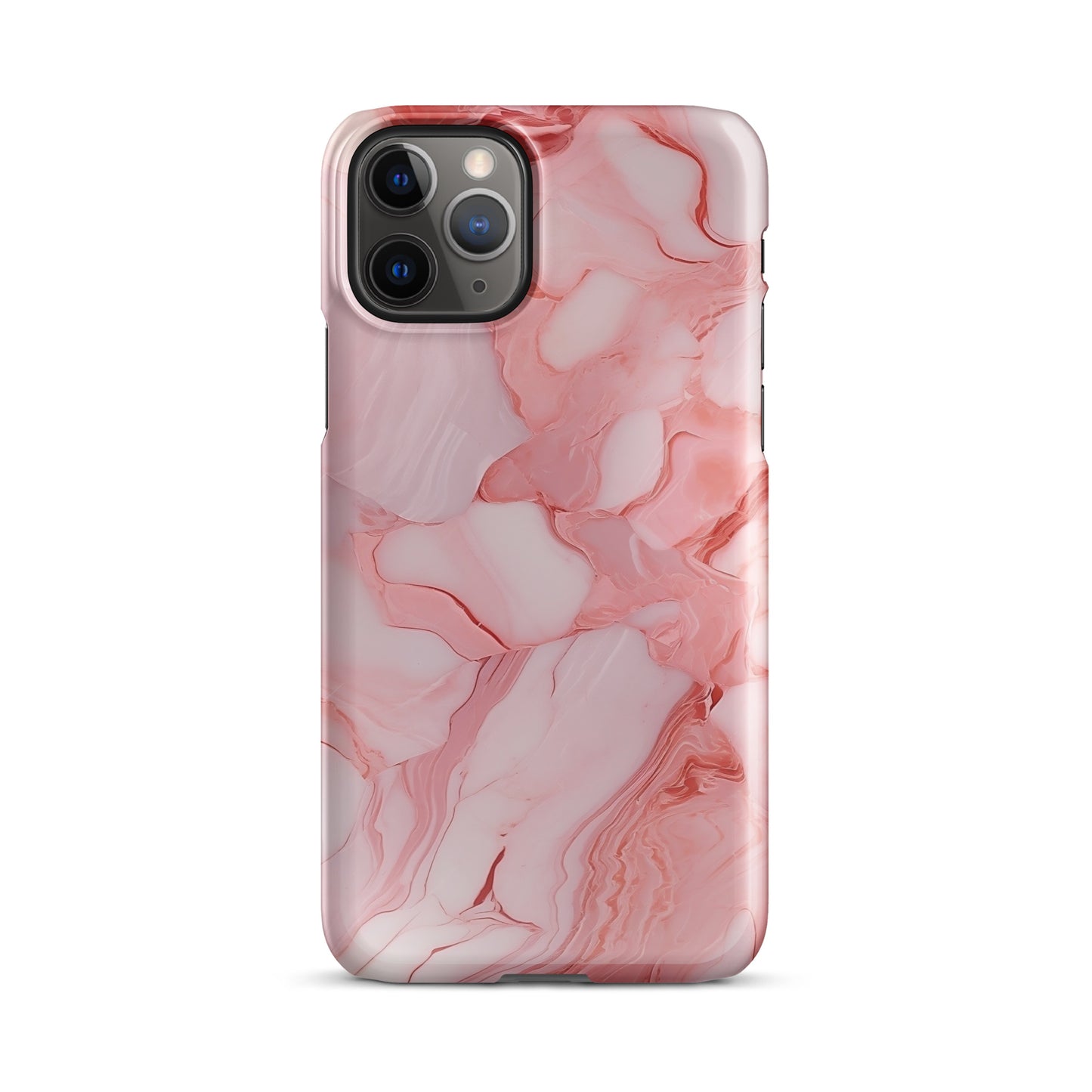 Coral Whispers | Pink & Coral Marble Design iPhone Case
