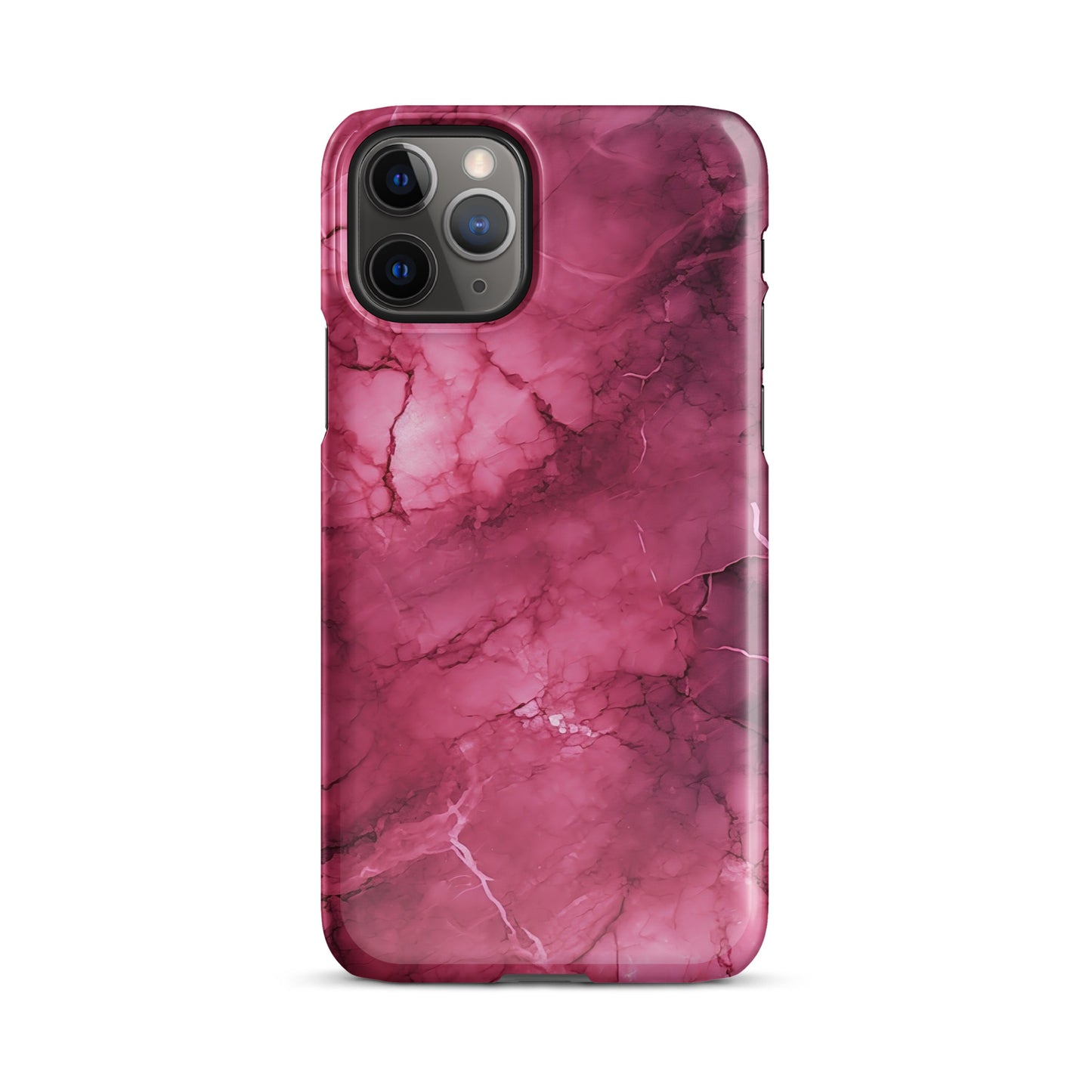 Noir Pink | Dark Pink Marble Design iPhone Case