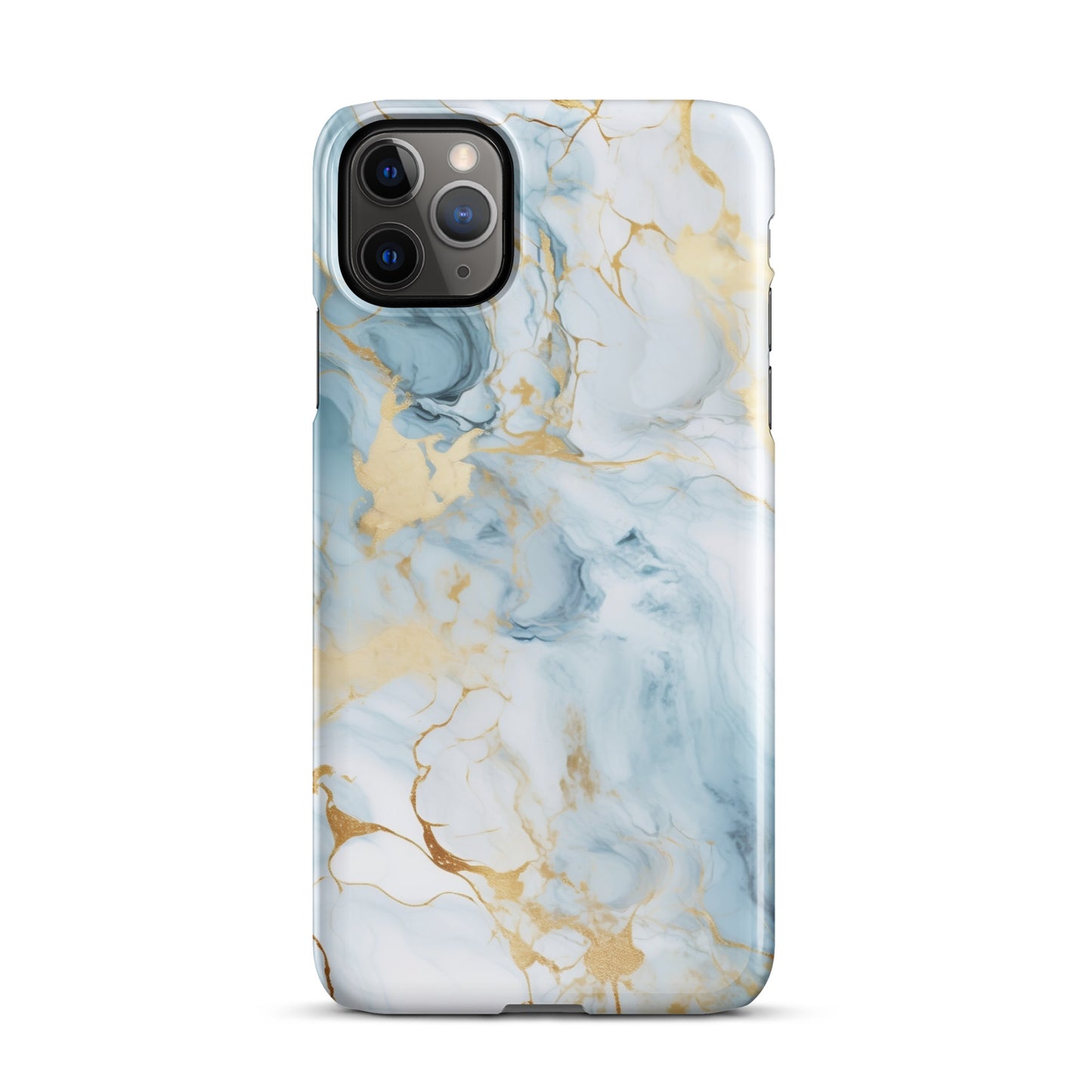 Angel Mist | White & Light Blue Gold Marble iPhone Case
