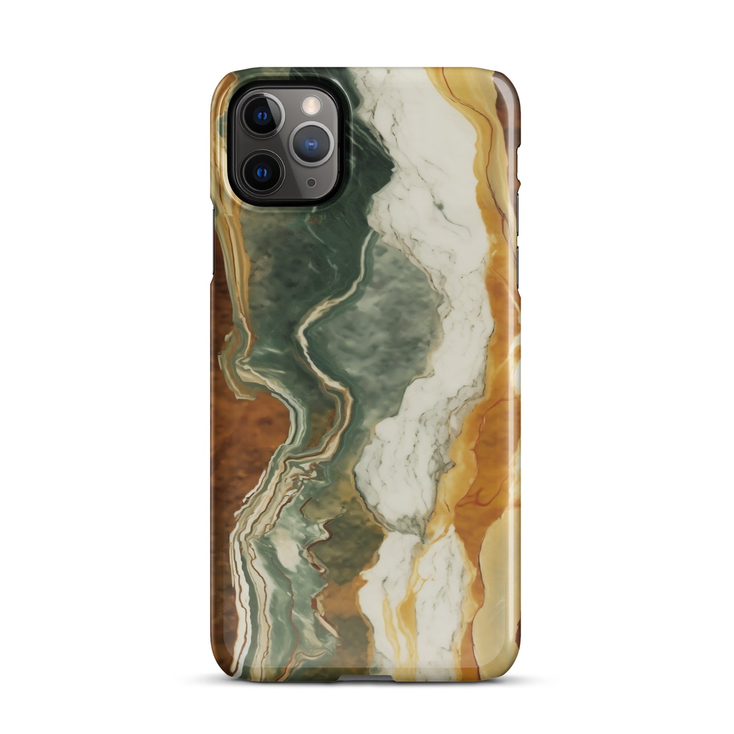 Geode Scale | Amber & Green Marble iPhone Case