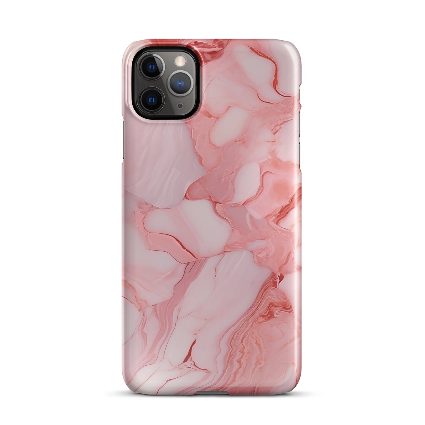 Coral Whispers | Pink & Coral Marble Design iPhone Case