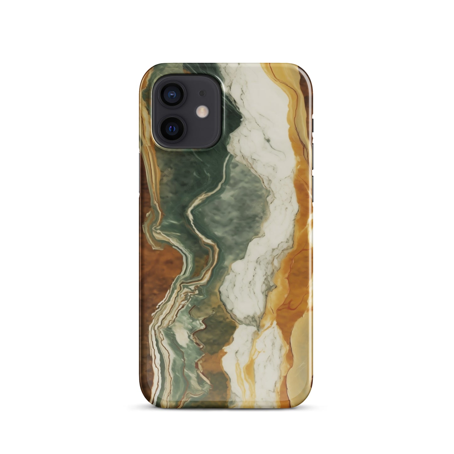 Geode Scale | Amber & Green Marble iPhone Case